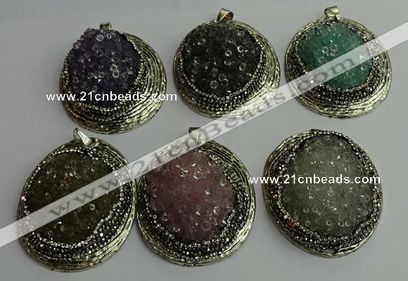 CGP363 35*55mm freeform crystal glass pendants wholesale