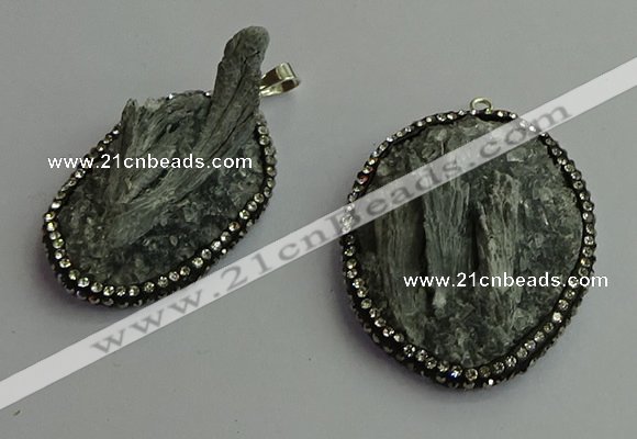 CGP368 30*40mm - 35*45mm freeform crystal glass & gemstone pendants