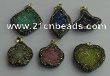 CGP372 25*30mm - 30*35mm freeform crystal glass pendants