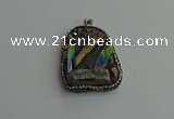 CGP377 30*40mm - 35*45mm freeform plated white crystal pendants