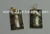 CGP385 20*40mm rectangle pearl pendants wholesale