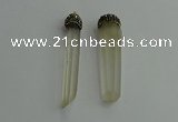 CGP407 10*55mm - 15*65mm sticks white crystal pendants wholesale