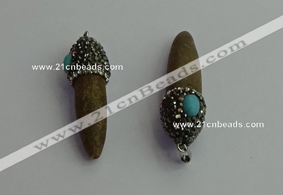 CGP409 10*45mm - 15*50mm bullet sea urchin shell pendants