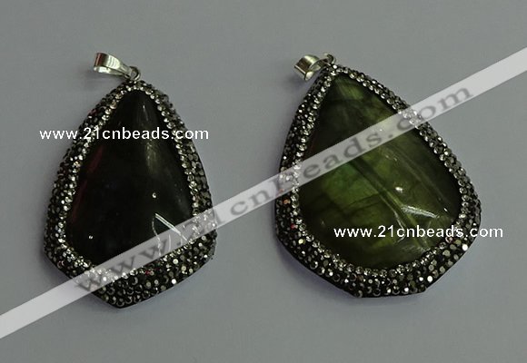 CGP415 35*45mm - 40*55mm freeform labradorite pendants wholesale