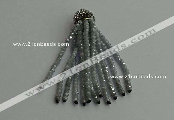 CGP424 2*3mm faceted rondelle handmade chinese crystal tassel pendants