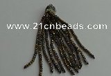 CGP427 2*3mm faceted rondelle handmade chinese crystal tassel pendants