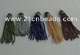 CGP430 2*3mm faceted rondelle handmade chinese crystal tassel pendants
