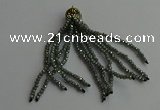 CGP438 2*3mm faceted rondelle handmade chinese crystal tassel pendants