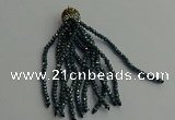 CGP440 2*3mm faceted rondelle handmade chinese crystal tassel pendants