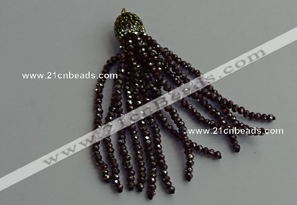CGP442 2*3mm faceted rondelle handmade chinese crystal tassel pendants