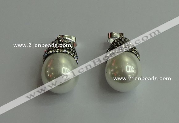 CGP455 15*25mm - 15*30mm teardrop pearl shell pendants wholesale