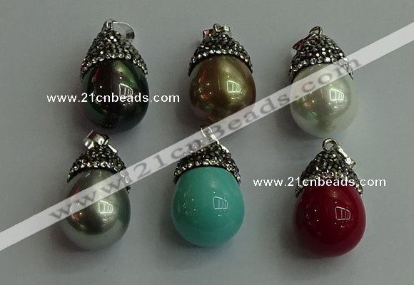 CGP464 15*25mm - 15*30mm teardrop pearl shell pendants wholesale