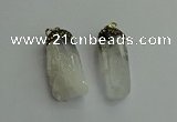 CGP488 15*35mm - 18*45mm nugget white crystal pendants wholesale