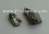 CGP497 15*30mm - 25*40mm nugget plated quartz pendants wholesale