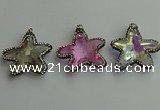 CGP509 35*35mm star crystal glass pendants wholesale