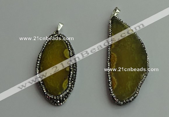 CGP533 25*50mm - 35*65mm freeform agate pendants wholesale