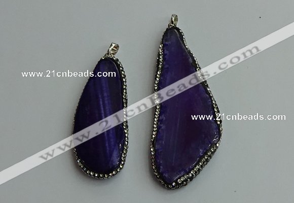 CGP534 25*50mm - 35*65mm freeform agate pendants wholesale