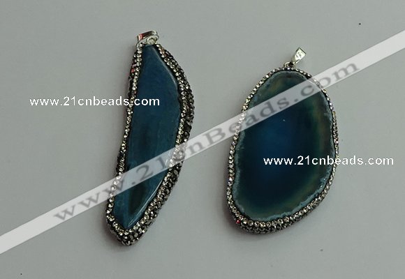 CGP536 25*50mm - 35*65mm freeform agate pendants wholesale