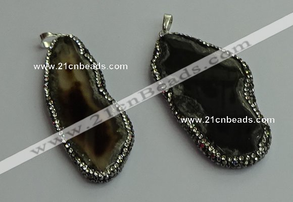 CGP538 25*50mm - 35*65mm freeform agate pendants wholesale