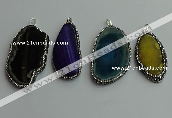 CGP539 25*50mm - 35*65mm freeform agate pendants wholesale