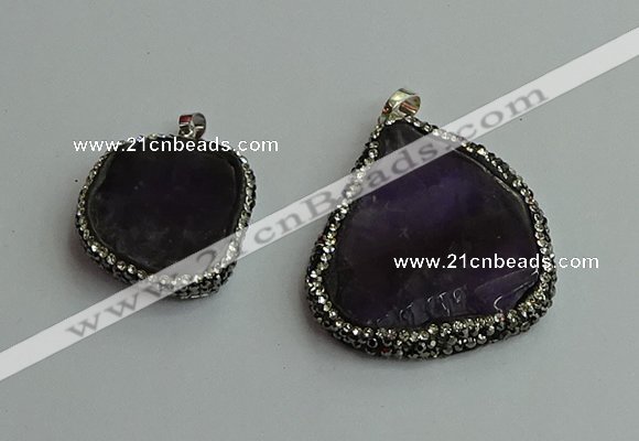 CGP560 25*35mm - 35*45mm freeform amethyst pendants wholesale