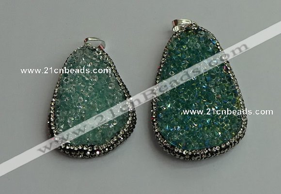 CGP575 30*45mm - 40*50mm freeform crystal glass pendants wholesale