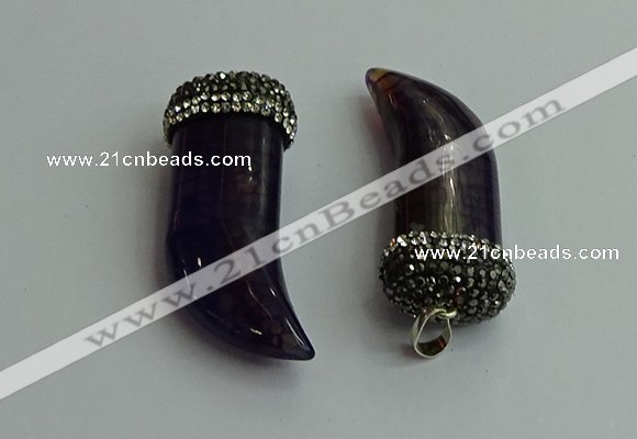 CGP582 16*50mm - 18*55mm oxhorn agate pendants wholesale