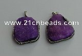 CGP592 25*40mm - 30*45mm freeform druzy agate gemstone pendants