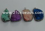 CGP598 25*40mm - 30*45mm freeform druzy agate gemstone pendants