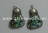 CGP612 35*55mm freeform abalone shell & shell pearl pendants