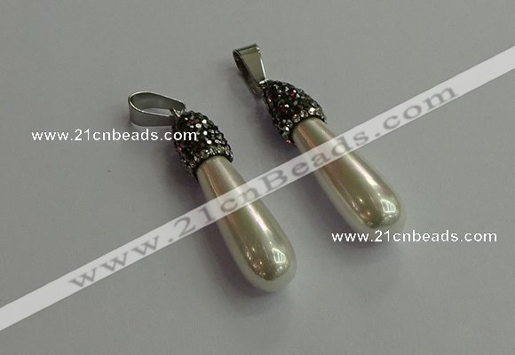 CGP618 10*40mm teardrop shell pearl pendants wholesale