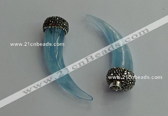 CGP627 16*60mm - 18*65mm oxhorn resin pendants wholesale