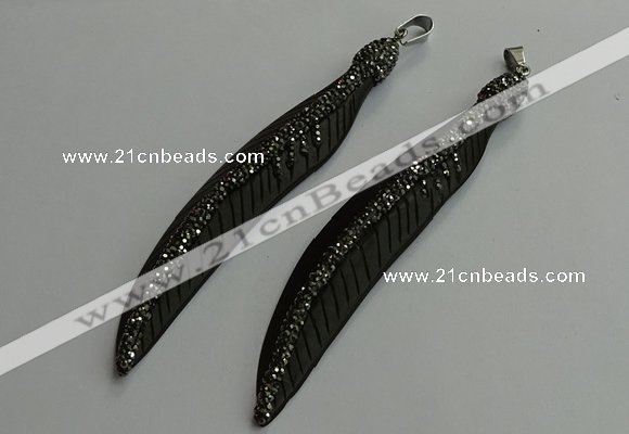 CGP657 18*95mm feather bone pendants wholesale