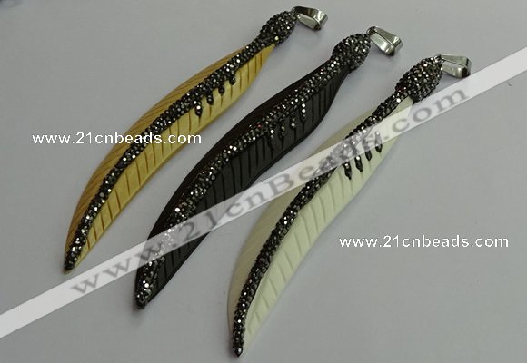 CGP658 18*95mm feather bone pendants wholesale