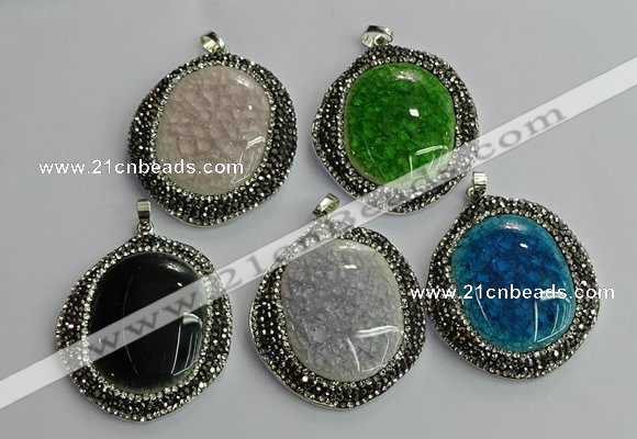 CGP666 40*45mm - 45*50mm freeform ceramic pendants wholesale