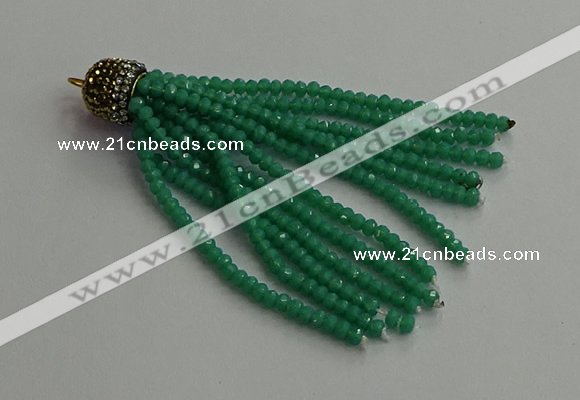 CGP671 2*3mm faceted rondelle handmade chinese crystal tassel pendants