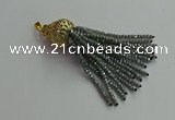 CGP675 2*3mm faceted rondelle handmade chinese crystal tassel pendants