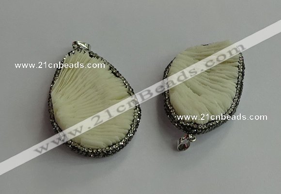 CGP702 30*45mm - 35*55mm freeform coral pendants wholesale