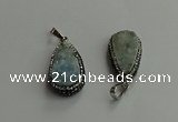 CGP706 16*28mm flat teardrop druzy agate pendants wholesale