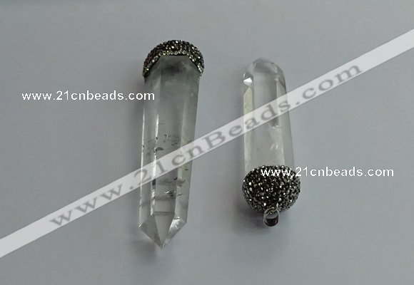 CGP713 16*55mm - 18*75mm sticks white crystal pendants