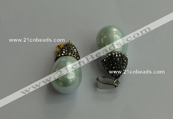 CGP717 15*25mm - 15*30mm teardrop shell pearl pendants wholesale