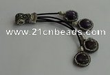 CGP724 16mm - 18mm coin amethyst tassel pendants wholesale