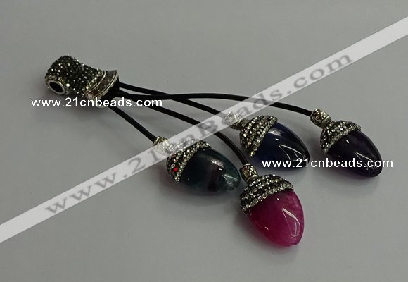 CGP743 18*25mm agate gemstone tassel pendants wholesale