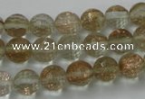 CGQ25 15.5 inches 10mm faceted round gold sand quartz beads