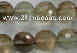 CGQ29 15.5 inches 18mm faceted round gold sand quartz beads