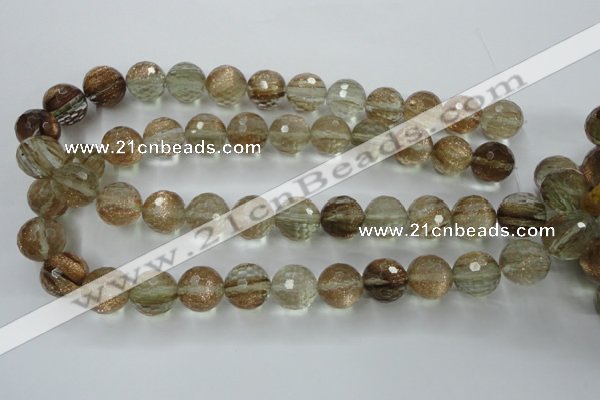 CGQ29 15.5 inches 18mm faceted round gold sand quartz beads