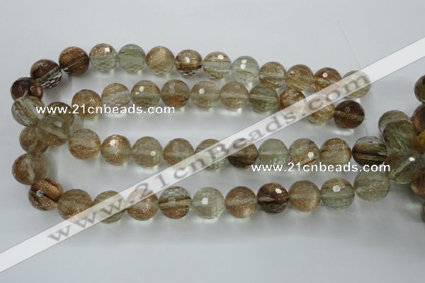 CGQ30 15.5 inches 20mm faceted round gold sand quartz beads