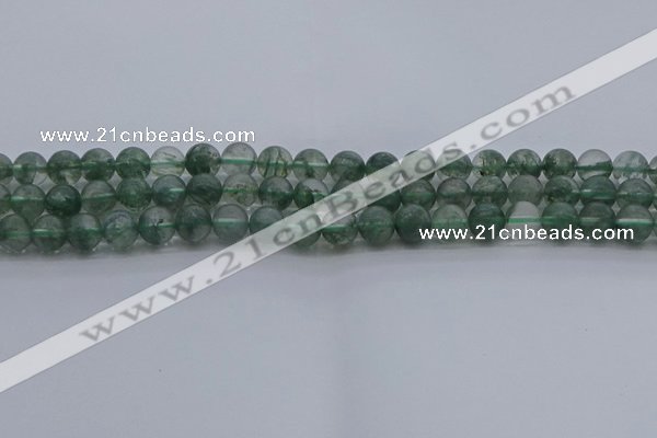 CGQ512 15.5 inches 8mm round matte imitation green phantom quartz beads