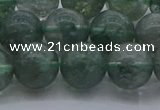 CGQ514 15.5 inches 12mm round matte imitation green phantom quartz beads