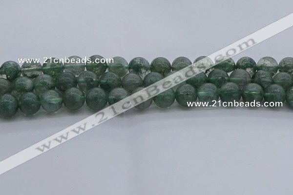 CGQ514 15.5 inches 12mm round matte imitation green phantom quartz beads